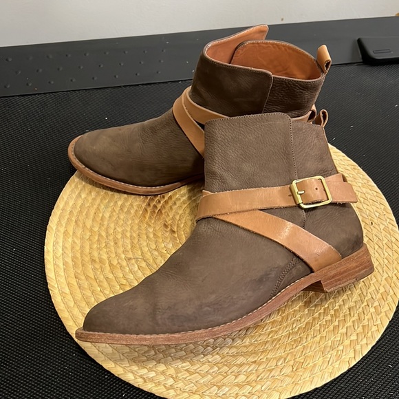 Steven Alan Nubtuck leather Buckle Ankle Boots Size 39 - Picture 2 of 12